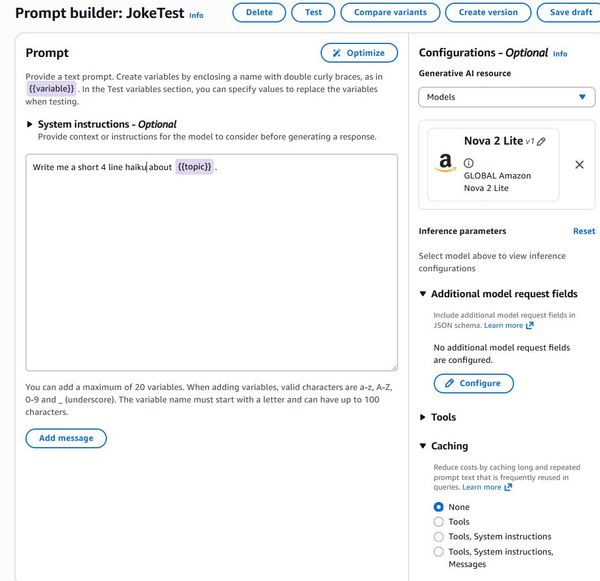 AWS Bedrock Reusable Prompts 